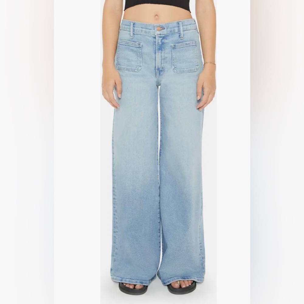 MOTHER Blue Flare Wide Leg Jeans